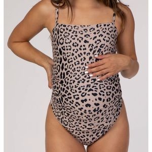Leopard print maternity swimsuit